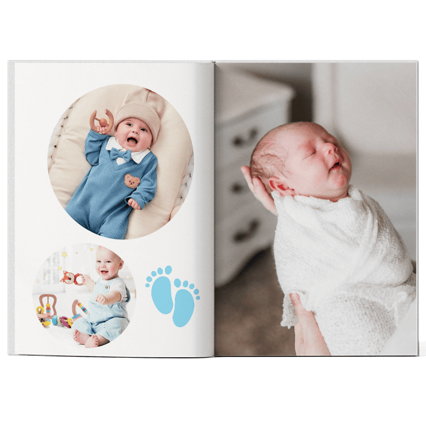 Kvalitní fotokniha velká A4 - vlastní foto na deskách. Levně online. - Chlapeček